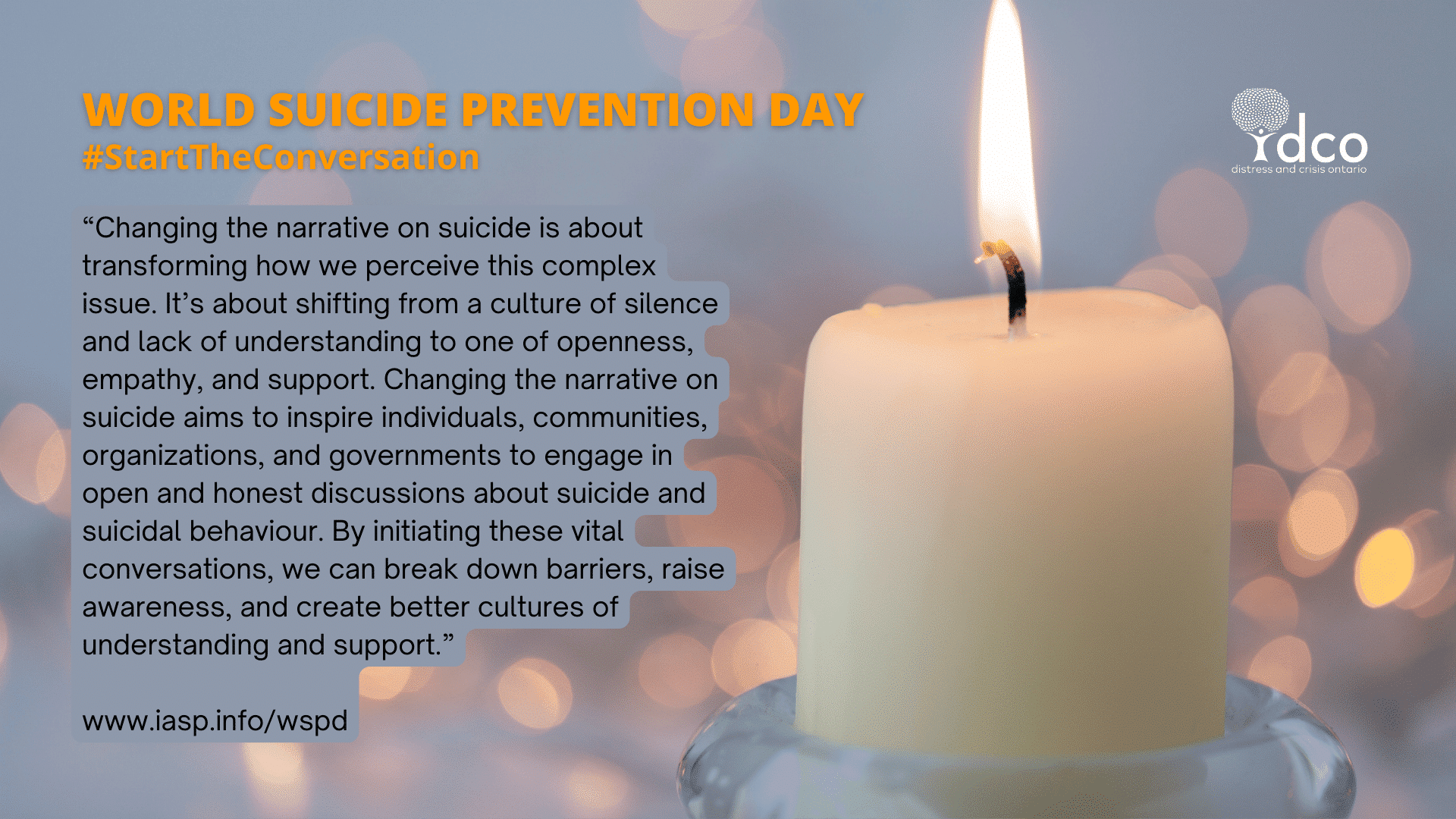 World Suicide Prevention Day 2024 - Distress and Crisis Ontario